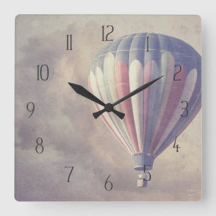 Hot Air Balloon Quadratische Wanduhr