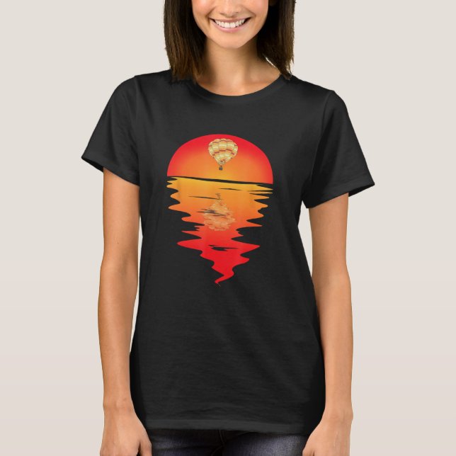 Hot Air Balloon Sunset Ballooning Balloon Ride Fes T-Shirt (Vorderseite)