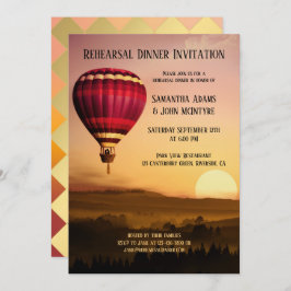 Hot Air Balloon Sunset Rehearsal Dinner Einladung
