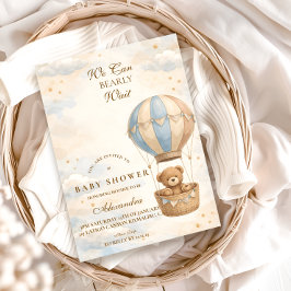 Hot Air Balloon Teddy Bear Baby Shower Einladung