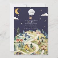 Hot Air Balloon Village Neutral Night Baby Dusche