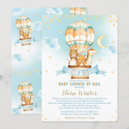 Hot Air Balloon Virtual Baby Boy Dusche per Mail Einladung