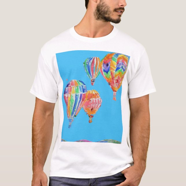 Hot Air Balloon Wassercolor Jungs Männer-T - Shirt (Vorderseite)