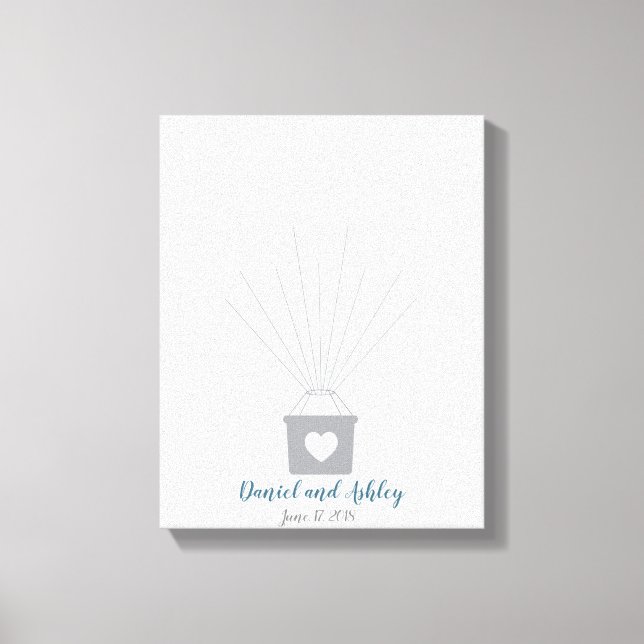 Hot Air Balloon Wedding Fingerprint Gästebuch (Vorderseite)