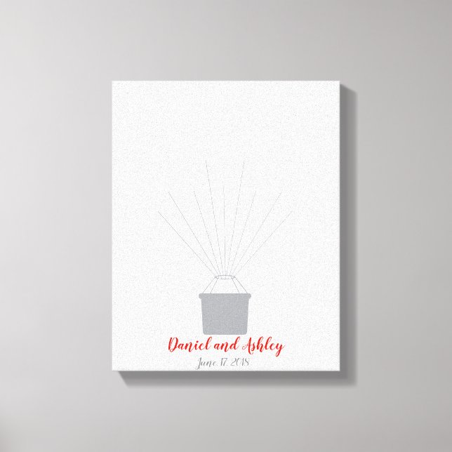 Hot Air Balloon Wedding Fingerprint Gästebuch (Vorderseite)