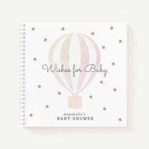 Hot Air Balloon will Baby Pink Guest Book Notizbuch