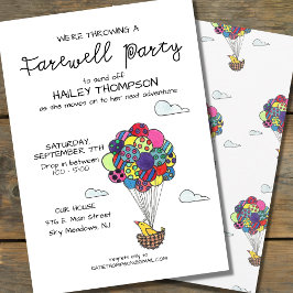 Hot Air Balloons Farewell Party Invitation Einladung