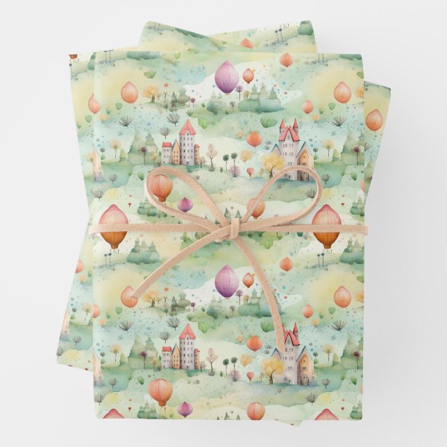 HOT AIR BALLOONS GESCHENKPAPIER SET (Beispiel)