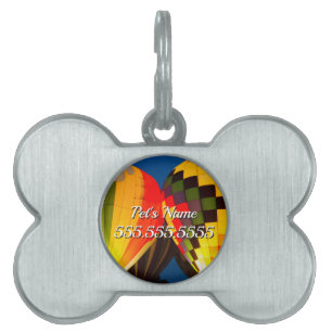 Hot Air Balloons Glow Pet ID-Tag Tiermarke