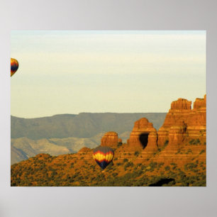 Hot Air Balloons in Sedona, Arizona, USA. Poster