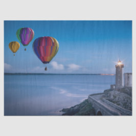 Hot Air Balloons Ocean Lighthouse Decoupage Seidenpapier