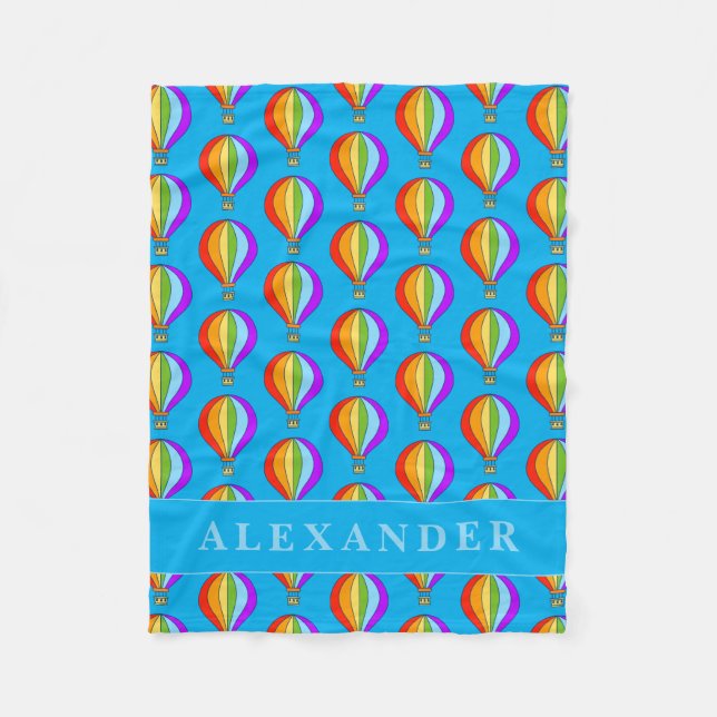 Hot air balloons pattern fleece blanket for kids (Vorderseite)