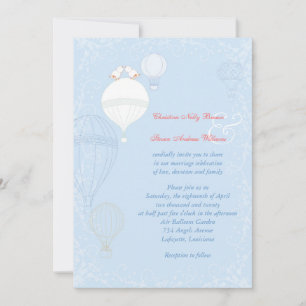 Hot Air Balloons Spring Baby Blue Wedding Einladung