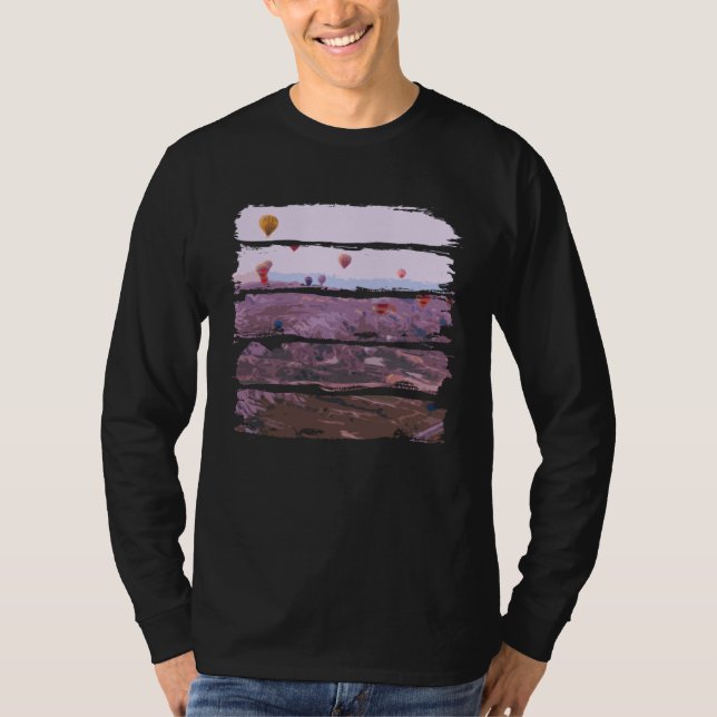 Hot Air Balloons Travel Landscape T-Shirt (Vorderseite)
