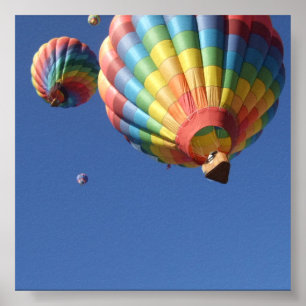 Hot Air Balloons Up Above Poster