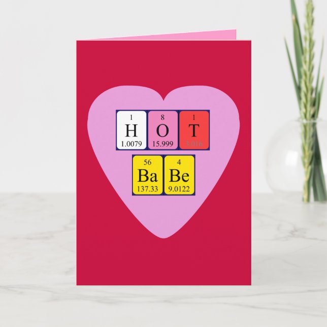 Hot Babe Periodensystem Valentinkarte Feiertagskarte (Vorderseite)
