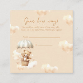 Hot Ballon Teddy Bär Neutral Guess Game Card Begleitkarte
