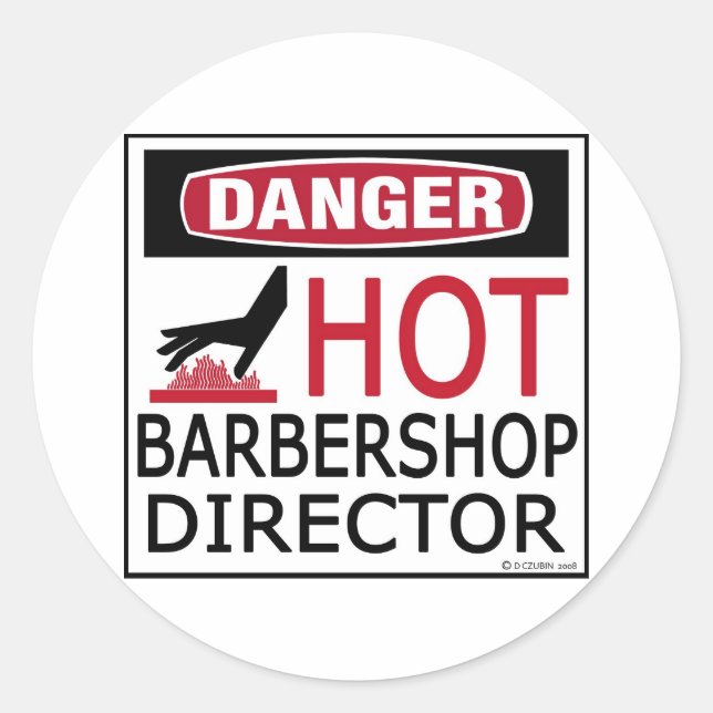 Hot Barbershop Director Runder Aufkleber (Vorderseite)