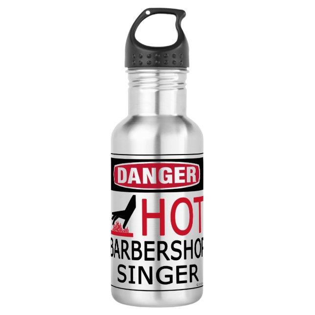 Hot Barbershop Singer Edelstahlflasche (Vorderseite)