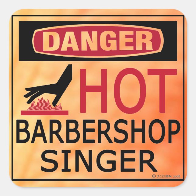 Hot Barbershop Singer Square Sticker (Vorderseite)