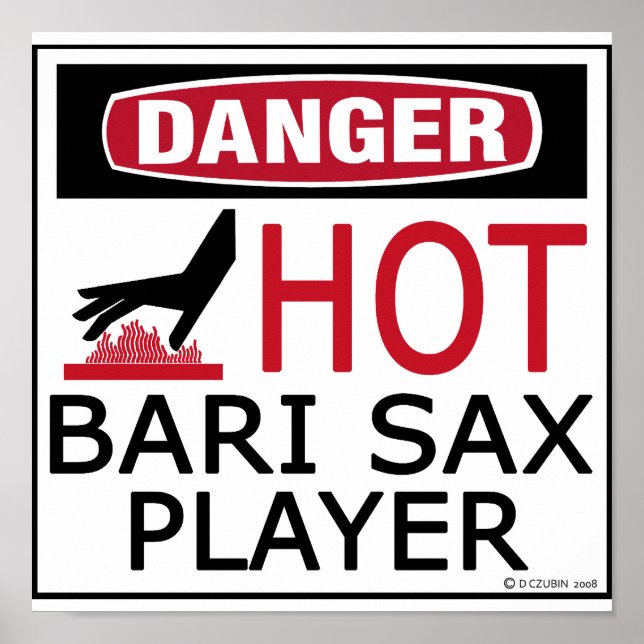 Hot Bari Sax Player Poster (Vorne)