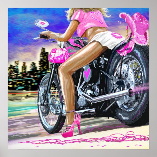 HOT BIKER CHICK POSTER (Vorne)
