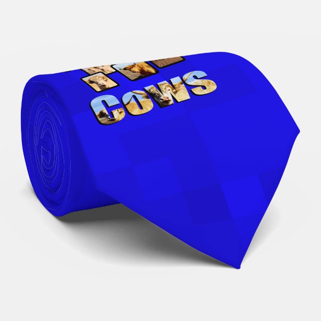 Hot Blue Highland Cow Design, Krawatte (Gerollt)