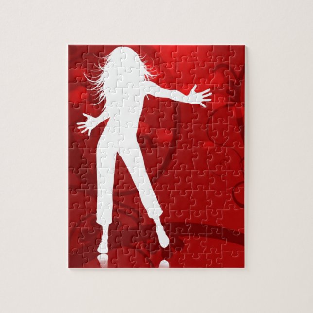 HOT BRAND RED DANCING CLUB PARTY FRAU GIRL BABE WH PUZZLE (Vertikal)