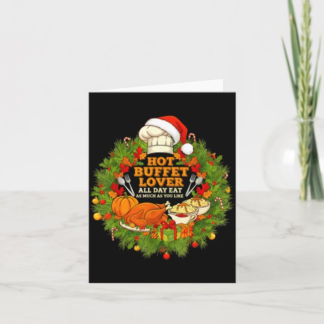 Hot Buffet Available All Day Eat Funny Holiday Foo Karte (Vorderseite)