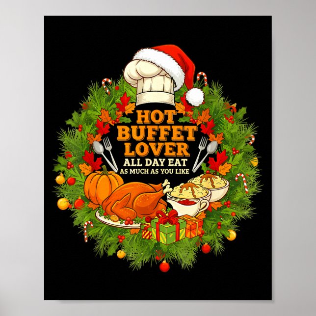 Hot Buffet Available All Day Eat Funny Holiday Foo Poster (Vorne)