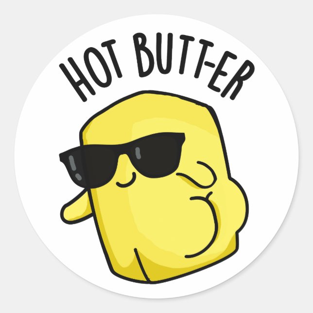 Hot Butter Funny Food Puff Runder Aufkleber (Vorderseite)