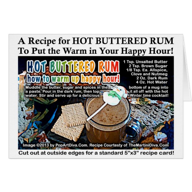 HOT BUTTERING RUM RECIPE Gruß & Mitteilungskarten (Vorderseite (Horizontal))