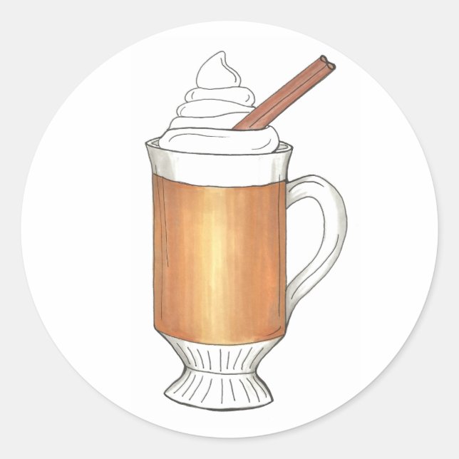 Hot Buttering Rum Winter Weihnachtsaufkleber Runder Aufkleber (Vorderseite)