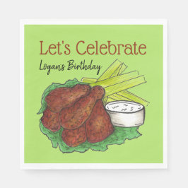 Hot Chicken Wings Feiern wir Geburtstagsparty Serviette