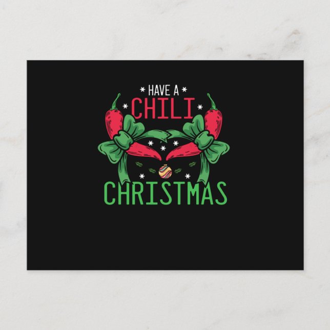 Hot Chili Pepper Christmas Design, Unisex Postkarte (Vorderseite)