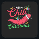 Hot Chili Pepper Christmas Design, Unisex Quadratischer Aufkleber<br><div class="desc">Für alle Hot Chili Pepper Fans ein Weihnachtskonzept für den Chili.</div>