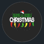 Hot Chili Pepper Christmas Design, Unisex Runder Aufkleber<br><div class="desc">Für alle Hot Chili Pepper Fans ein Weihnachtskonzept für den Chili.</div>