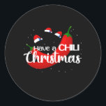 Hot Chili Pepper Christmas Design, Unisex Runder Aufkleber<br><div class="desc">Für alle Hot Chili Pepper Fans ein Weihnachtskonzept für den Chili.</div>