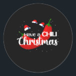 Hot Chili Pepper Christmas Design, Unisex Runder Aufkleber<br><div class="desc">Für alle Hot Chili Pepper Fans ein Weihnachtskonzept für den Chili.</div>