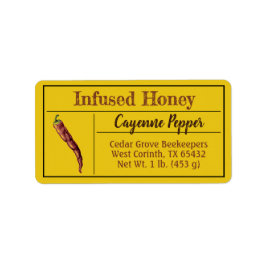 Hot Chili Pepper Honig zugesetzt Adressaufkleber