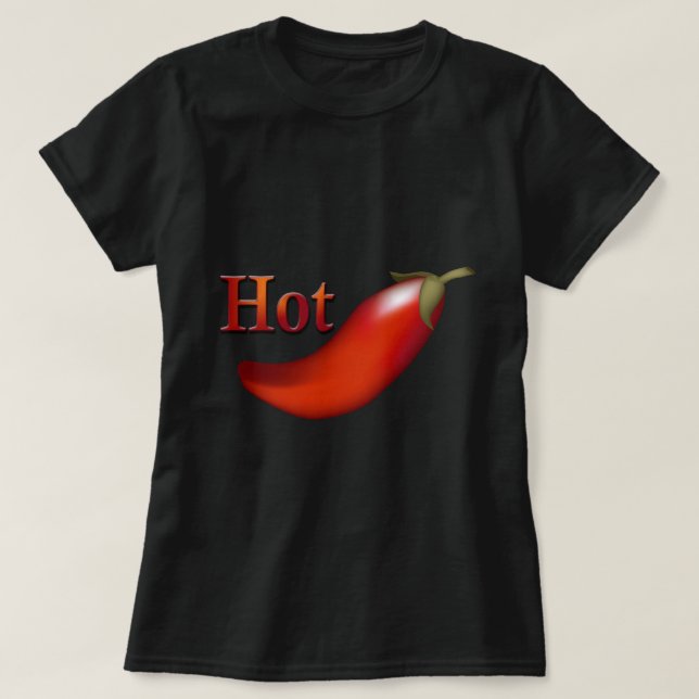 Hot Chili Pepper Ladys Black T - Shirt (Design vorne)
