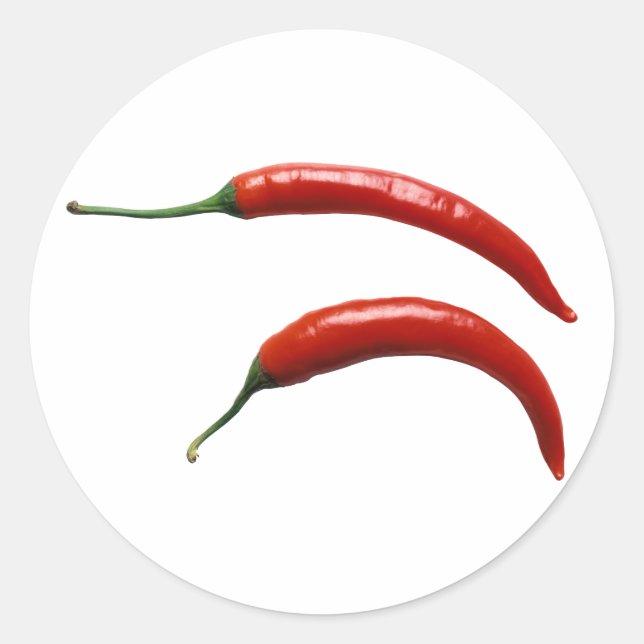 Hot Chili Pepper Runder Aufkleber (Vorderseite)
