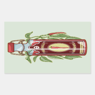 Hot Chili Sauce Rechteckiger Aufkleber