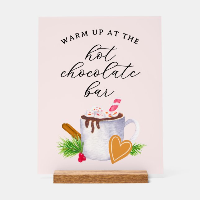 Hot Chocolate Bar Acrylschild (Vorderseite)