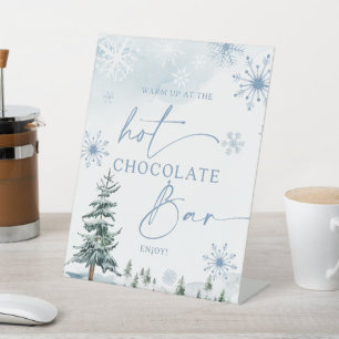 Hot Chocolate Bar blue winter Wunderland Schild