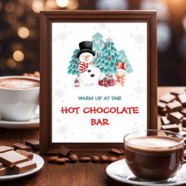 Hot Chocolate Bar Niedlich Snowman Weihnachten Par Poster