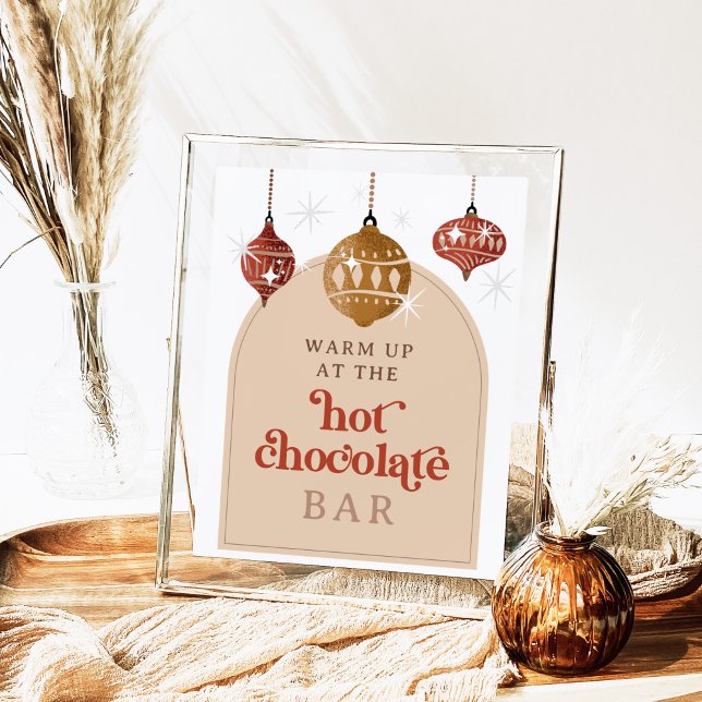 Hot Chocolate Bar Retro Bauble Christmas Bridal Poster (Von Creator hochgeladen)