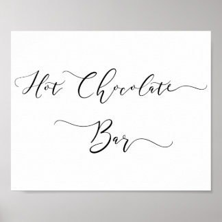 Hot Chocolate Bar Sign in Script Poster