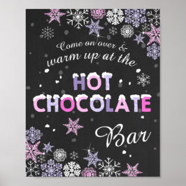Hot Chocolate Bar signieren Rosa Lila Schneeflocke Poster