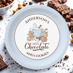 Hot Chocolate Blue Christmas Name Paper Teller